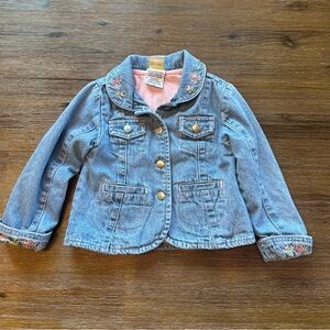 3/27$ Baby Floral Embroidered Denim Jacket size 24 months